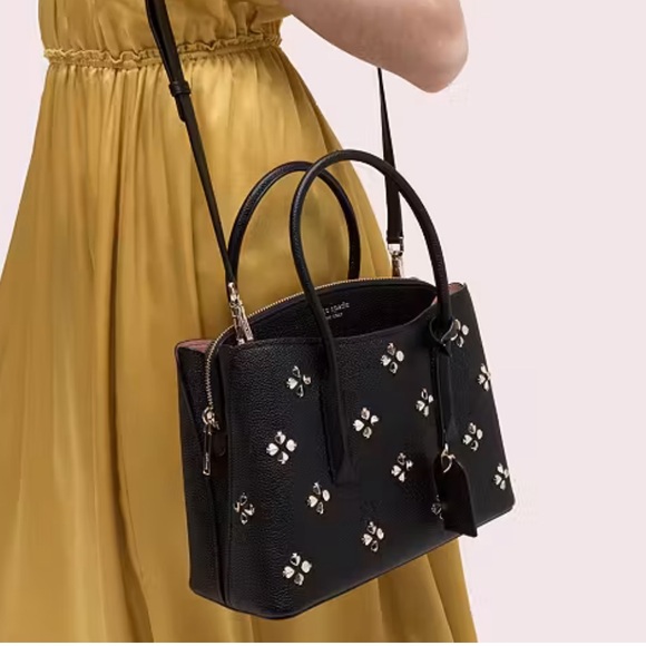 NWT Kate Spade New York “Margaux Spade Stud Medium Satchel” +dust/storage bag - Picture 2 of 16
